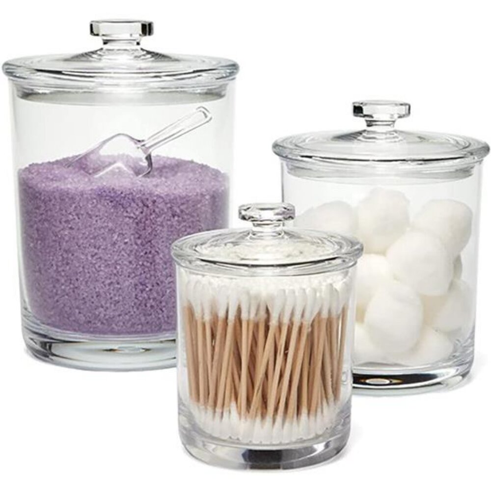 Premium Quality Clear Acrylic Plastic Apothecary Jars with Lids